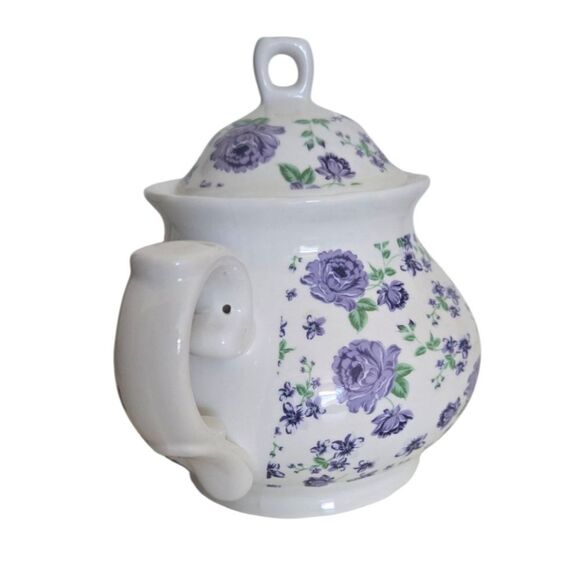 CHINTZ Ceramic Teapot Lavender Flower Design Cottagecore Grandmacore - Picture 2 of 7